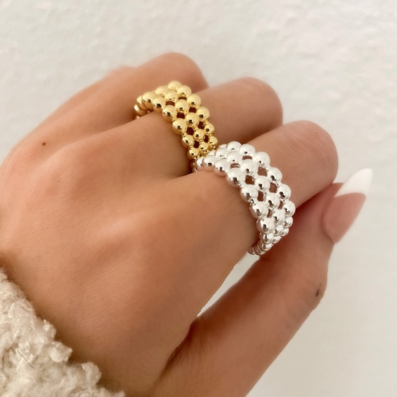 925 Sterling Silver Bead Ring Ball Ring Minimalist Ring Stackable Ring Band - Picture 3 of 10